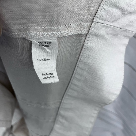 CAbi Cream 100% Linen Ruffled Asymmetrical Crop Button Jacket - Picture 15 of 16